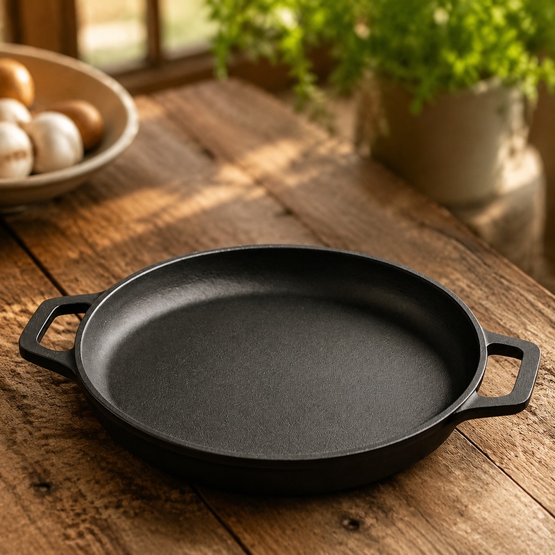 Heavy-Duty Cast Iron Fry Pan w - Egg Waffle Pan recension och pris