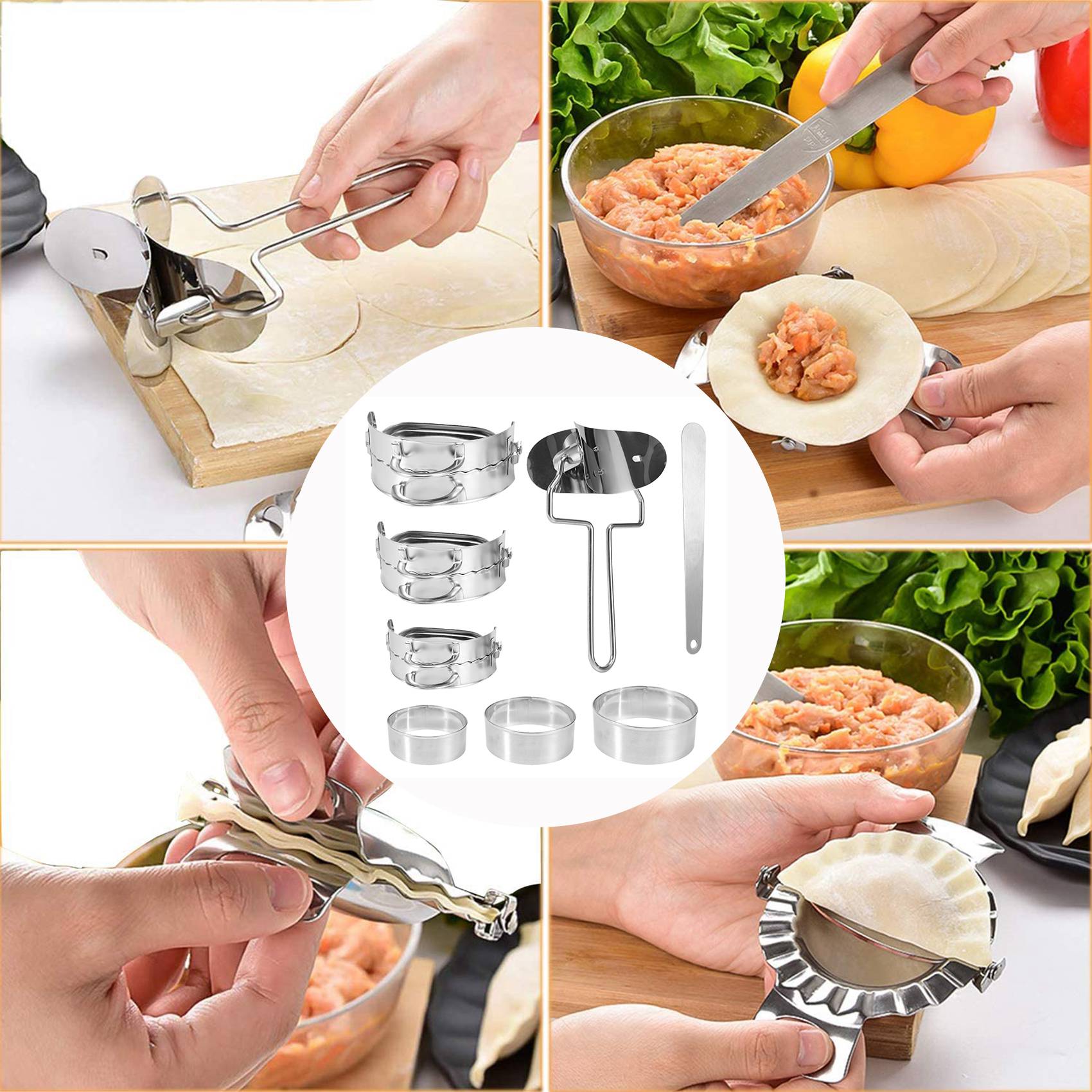 ABKW-Dumplings Maker 8 Pcs, Pr - Dumpling Press Set recension och pris