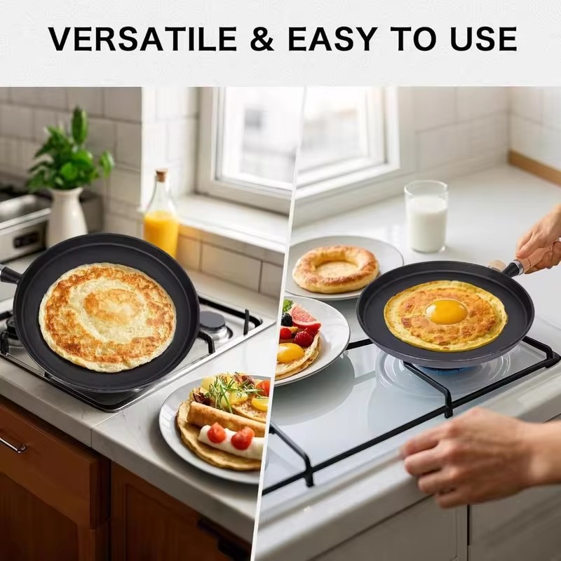 Heavy-Duty Cast Iron Frying Pa - Egg Waffle Pan recension och pris