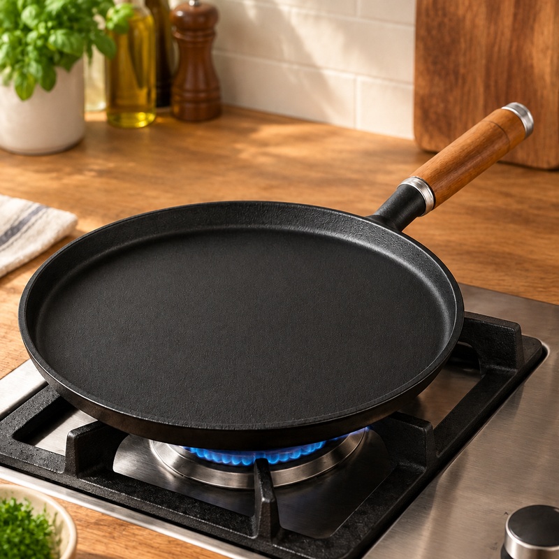 Heavy-Duty Cast Iron Frying Pa - Egg Waffle Pan recension och pris